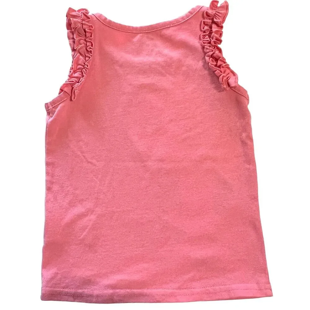 Disney 100‎ Toddler Pink Ruffle Tank Top Minnie Mouse 3T Celebrate Balloon